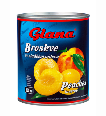 Oljuštene polovine breskve u laganom sirupu 850ml